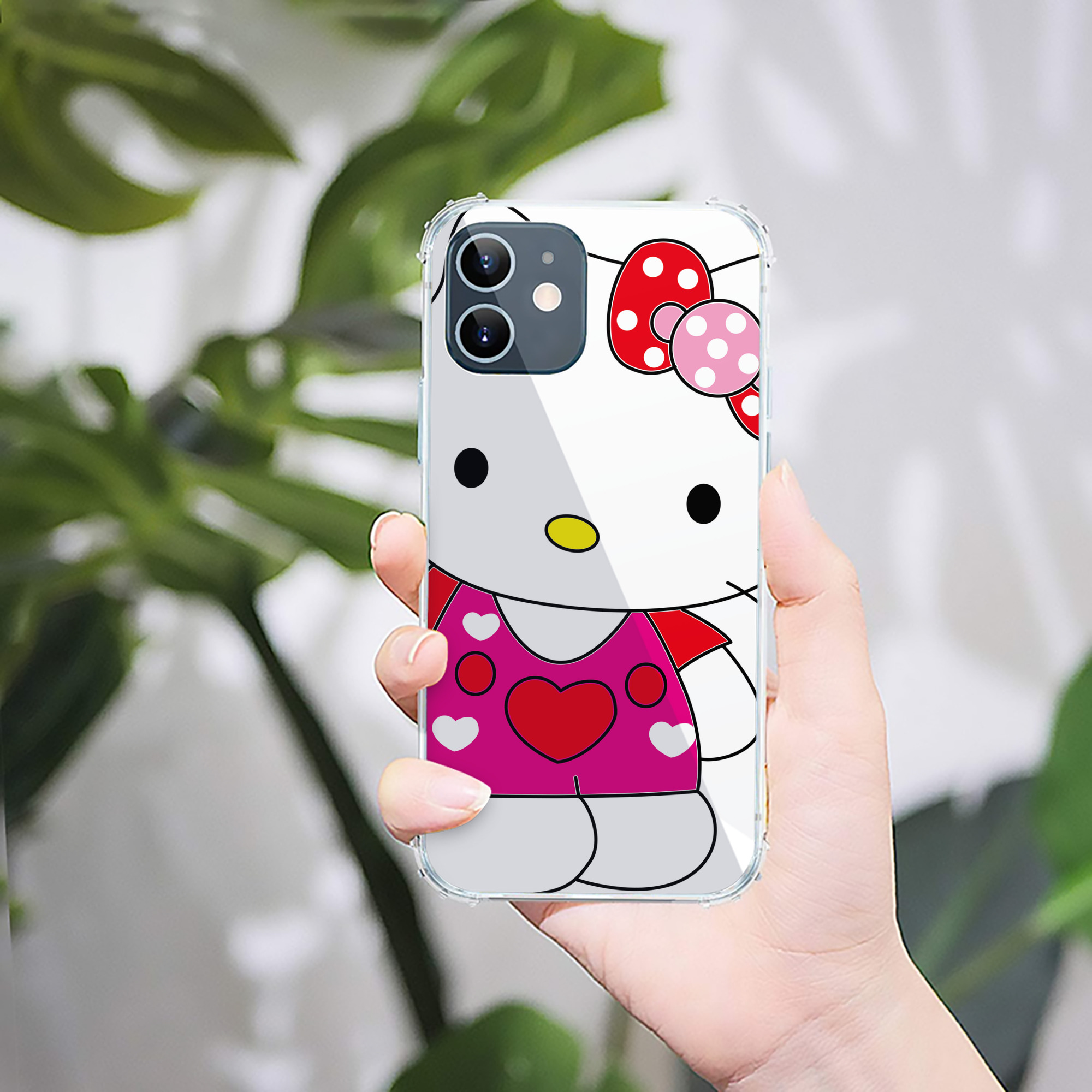 （画像用） Hello Kitty ハローキティ 【iPhone 12シリーズ対応】透明スマホケース（クリアソフトケース）
